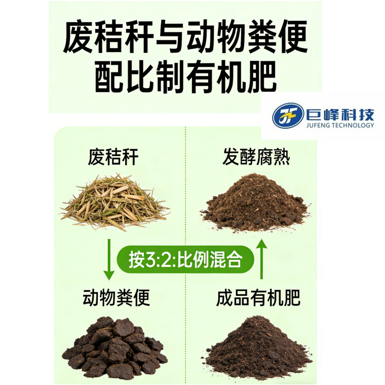 廢秸稈與動物糞便配比制有機(jī)肥